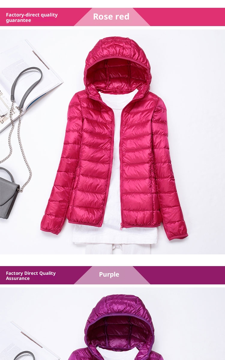 ChicShe Cross-Border Autumn Winter New Ultra-Light Women Hooded Down Jacket Women's Slim Plus Size Lightweight Coat Trendy_voghion.com