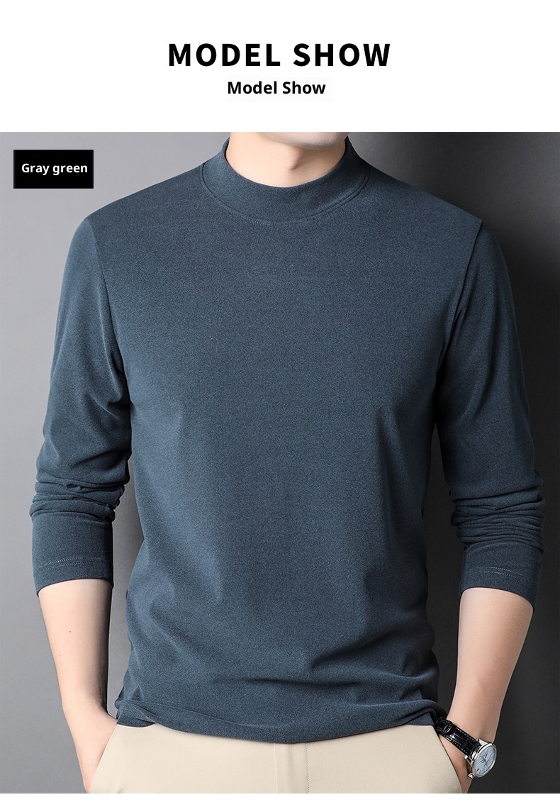 boy Boy Double-Sided Integrated Thermal Half-Turtleneck Sweatshirt For Men 2025 Autumn Winter New Self-Heating Warm Inner Layer_voghion.com