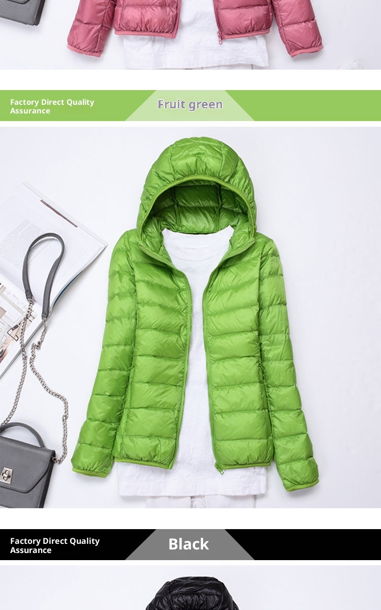 ChicShe Cross-Border Autumn Winter New Ultra-Light Women Hooded Down Jacket Women's Slim Plus Size Lightweight Coat Trendy_voghion.com