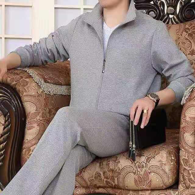 001 2025 Sportanzug für Frühling und Herbst, zweiteilig, Freizeitkleidung für Männer mittleren und höheren Alters, Herrenbekleidung für Väter_voghion.com