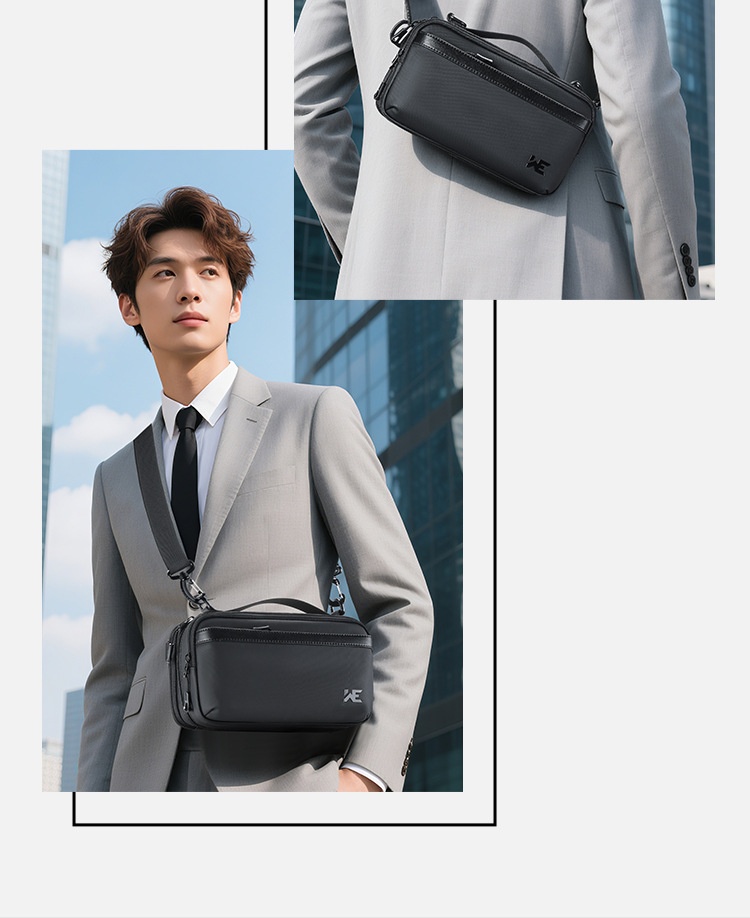 001 Nuevo bolso bandolera pequeño para hombre, elegante y moderno, ideal para viajes de negocios. Gran capacidad._voghion.com