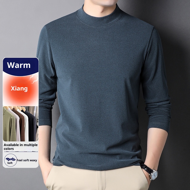 boy Boy Double-Sided Integrated Thermal Half-Turtleneck Sweatshirt For Men 2025 Autumn Winter New Self-Heating Warm Inner Layer_voghion.com