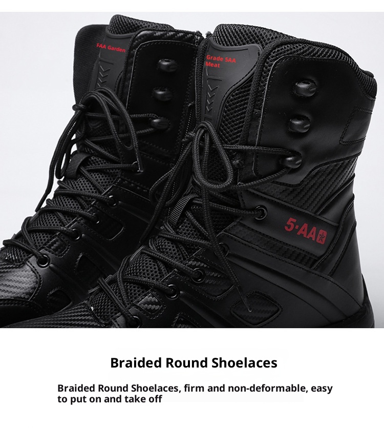 ShoeGlobe Neue Herbst/Winter Herren-Wanderschuhe, schwarz, rutschfest, flacher Absatz, Einheitsgröße, auf Lager, verdickter, hoher Schaft, haftend, vorne_voghion.com