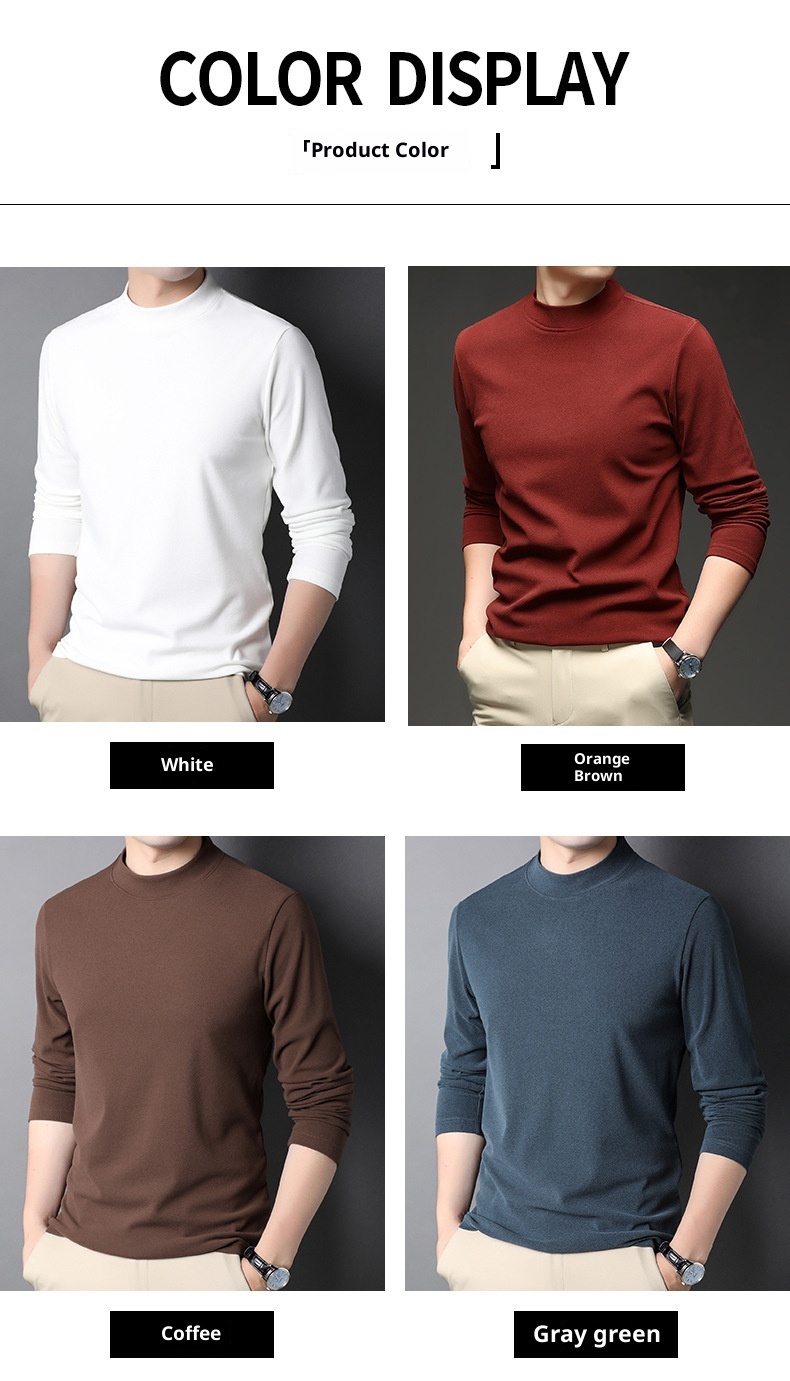 boy Boy Double-Sided Integrated Thermal Half-Turtleneck Sweatshirt For Men 2025 Autumn Winter New Self-Heating Warm Inner Layer_voghion.com