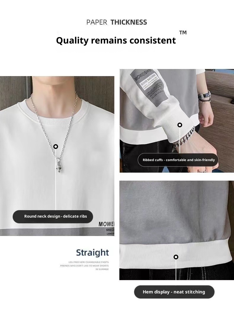 Ragazzo Abbigliamento primaverile e felpa transfrontaliero alla moda Camicia a maniche lunghe ampia Strato di base versatile Stile coreano Autunno_voghion.com