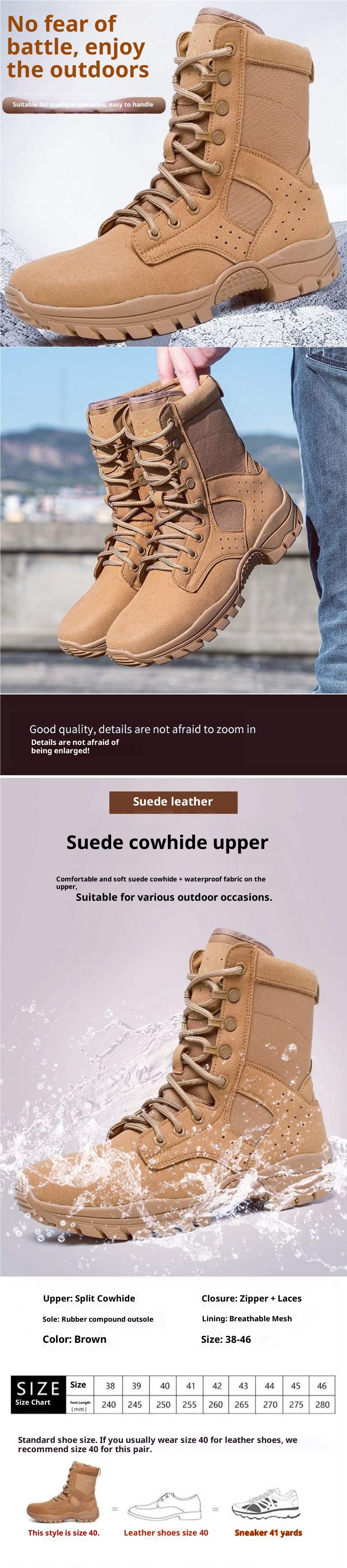 ShoeGlobe Scarpe da trekking da esterno, nere, resistenti all'usura, traspiranti, antiurto, impermeabili, per allenamento e equitazione_voghion.com