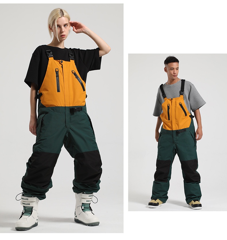 Salopette de snowboard femme style 001, coupe-vent, imperméable, respirante, vêtement de travail chaud pour l'extérieur, pantalon de ski une pièce pour homme._voghion.com