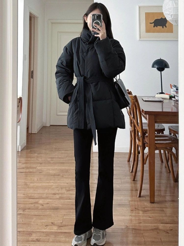 ChicShe Waist-Cinching Down Jacket For Women, Short Style, 2025 Winter New Thickened White Duck Down, Petite Slimming Elegant_voghion.com