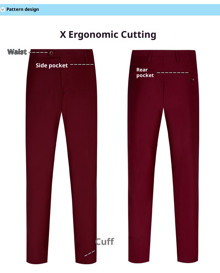 Conjunto de terno unissex profissional de três peças Cross-Border, sem necessidade de passar, para homens, ideal para negócios e ocasiões formais._voghion.com