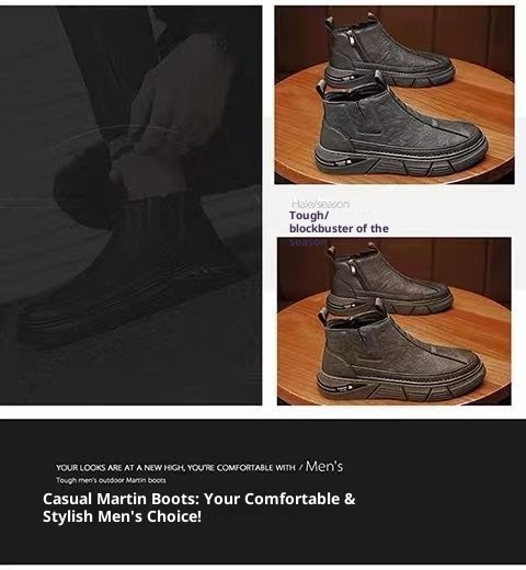 ShoeGlobe, stivali da trekking sportivi casual da uomo, impermeabili, antiscivolo, resistenti all'usura, retrò, stile britannico, autunnali, inodore_voghion.com