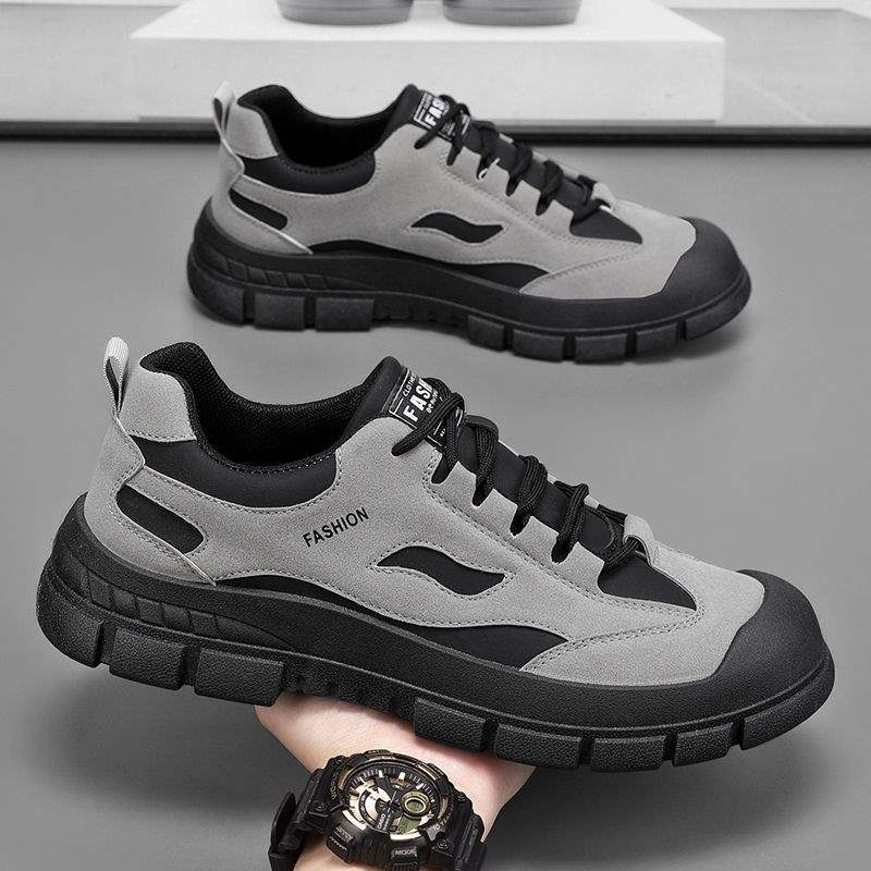 ShoeGlobe Men's Autumn Waterproof Non-Slip Safety 2025 New Model Sports Casual Hiking Black Work Shoes_voghion.com