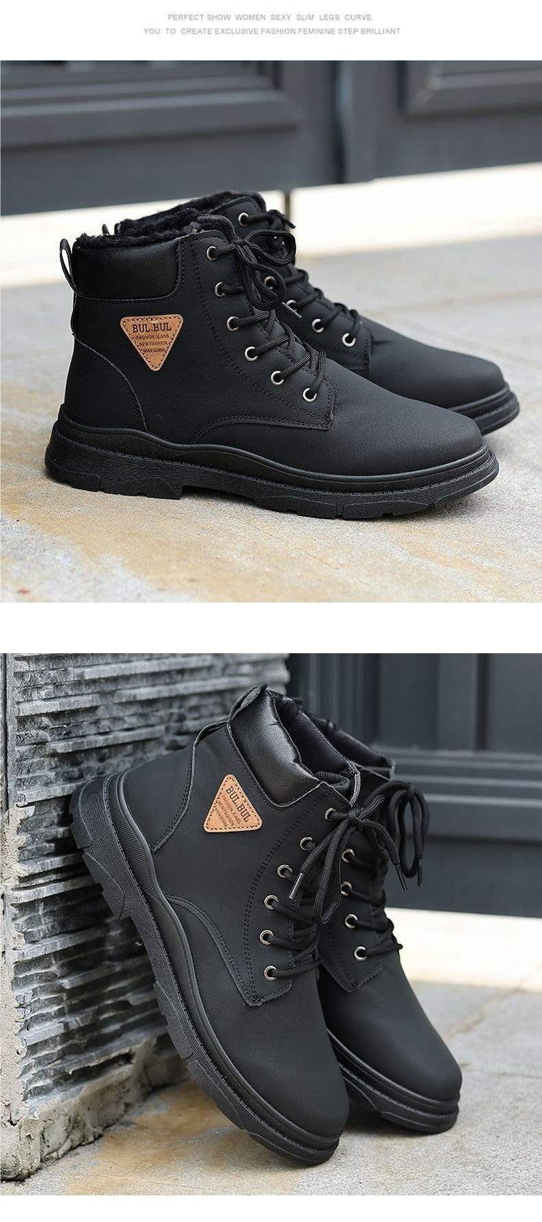 ShoeGlobe Martin 2025 Autunno Inverno Stivali da trekking alti da lavoro gialli Scarpe da uomo con suola spessa_voghion.com