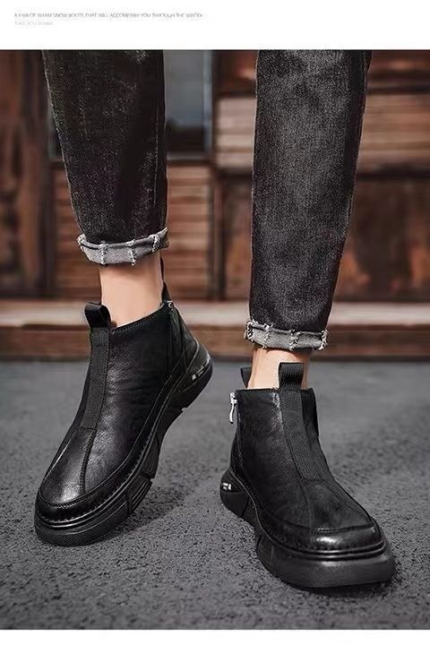 ShoeGlobe, stivali da trekking sportivi casual da uomo, impermeabili, antiscivolo, resistenti all'usura, retrò, stile britannico, autunnali, inodore_voghion.com