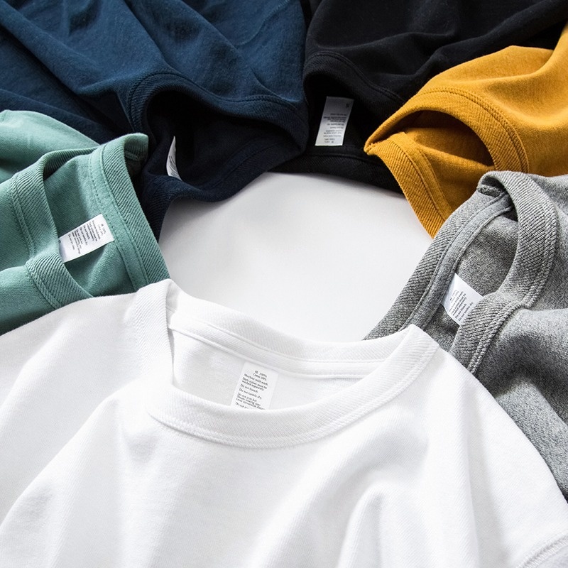 Maglietta a maniche lunghe bianca da uomo, 300 g, in puro cotone, semplice, spessa, non trasparente, strato di base, traspirante per la primavera e_voghion.com