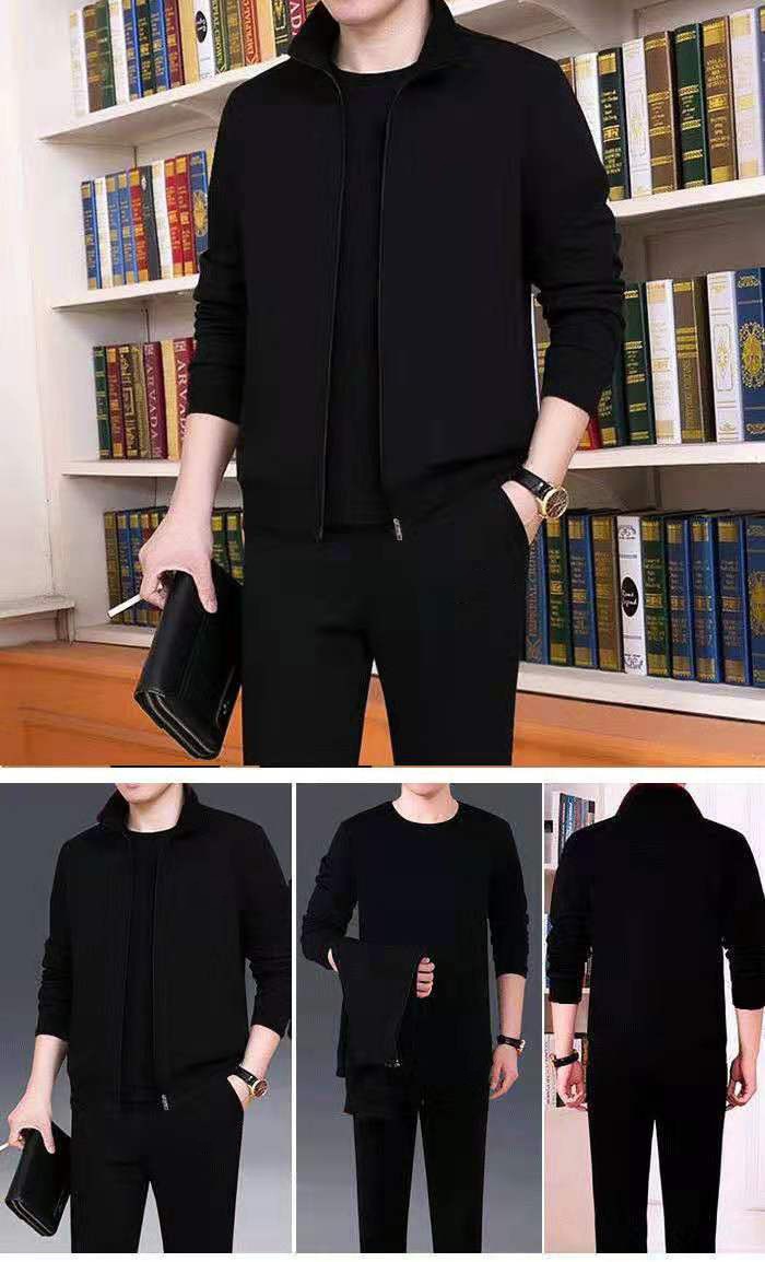 001 2025 Sportanzug für Frühling und Herbst, zweiteilig, Freizeitkleidung für Männer mittleren und höheren Alters, Herrenbekleidung für Väter_voghion.com