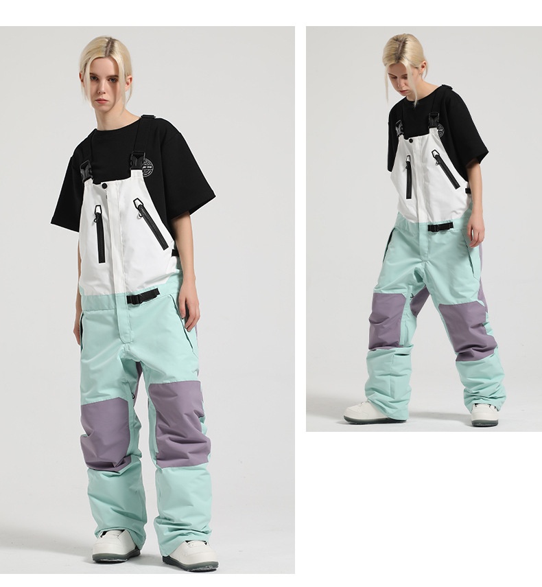 Salopette de snowboard femme style 001, coupe-vent, imperméable, respirante, vêtement de travail chaud pour l'extérieur, pantalon de ski une pièce pour homme._voghion.com