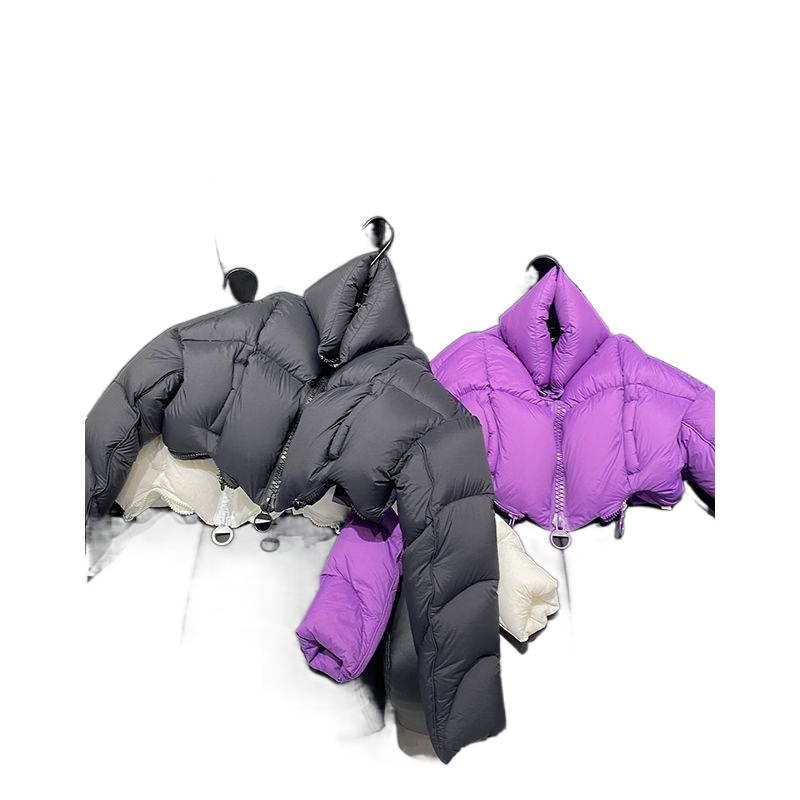 ChicShe Fashion Winter New Floral Roll Niche Designer Light Duck Short Thickened Down Jacket For Petite Women_voghion.com