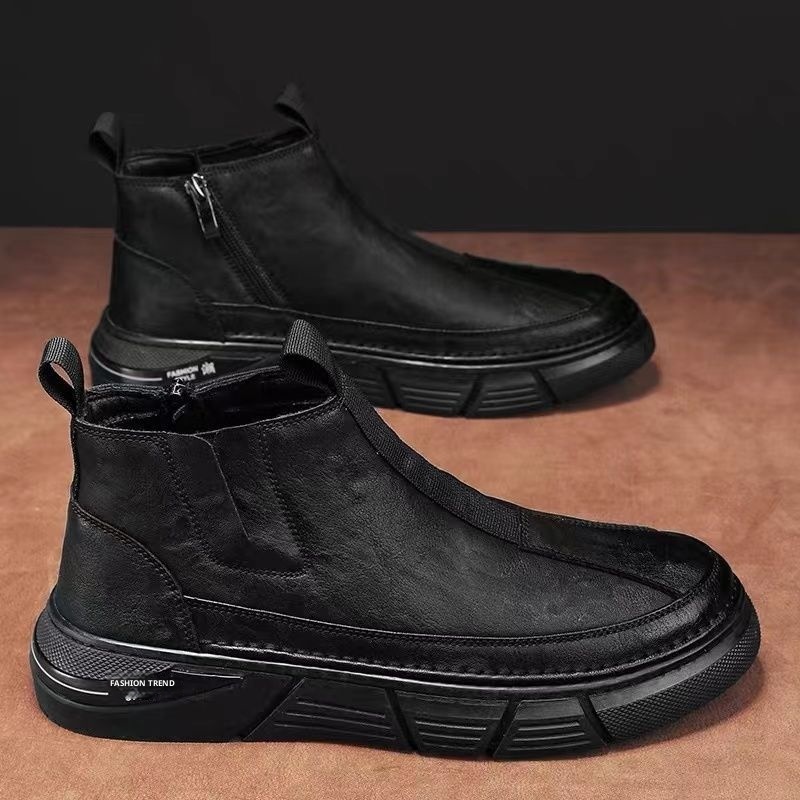 ShoeGlobe, stivali da trekking sportivi casual da uomo, impermeabili, antiscivolo, resistenti all'usura, retrò, stile britannico, autunnali, inodore_voghion.com