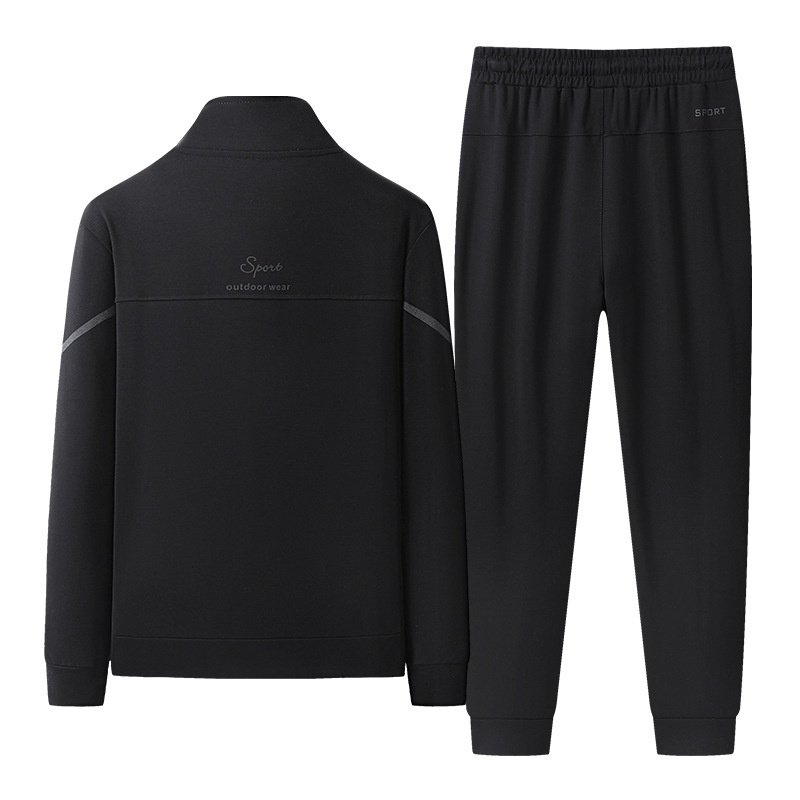 001 Men's Sports Suit Spring And Autumn Cardigan Fashion Casual Sweatshirt Plus Size Zipper Running Breathable Comfortable_voghion.com