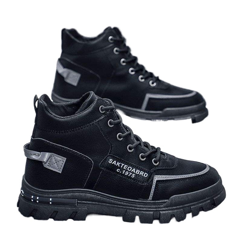 Chaussures de sécurité imperméables et résistantes à l'usure ShoeGlobe pour hommes, automne-hiver, style Dongdi, idéales pour la randonnée, le sport et le travail en extérieur (type Martin Boots)._voghion.com