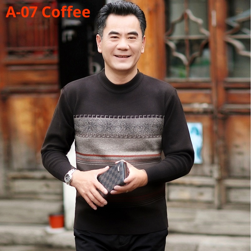 1 Free Shipping Insurance, Thickened Wool Men's Base Layer Sweater Middle-aged Dad's Casual Versatile Wear_voghion.com