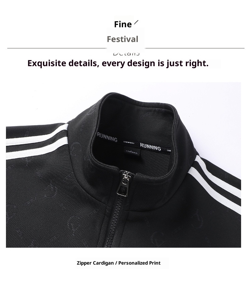 001 Spring And Autumn New Sports Casual Cardigan Sweatshirt Printed Youth Men's Two-Piece Set_voghion.com