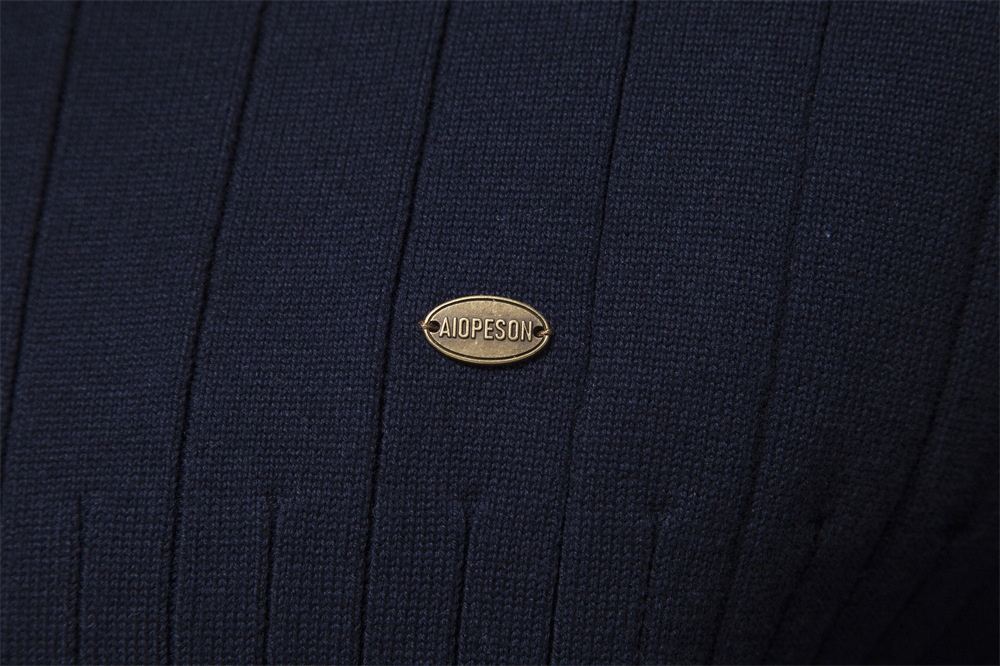 1 Autumn Winter New European Size Cross-Border Stand Collar Men's Half-Zip Solid Color Knitted High-Quality Export Sweater_voghion.com