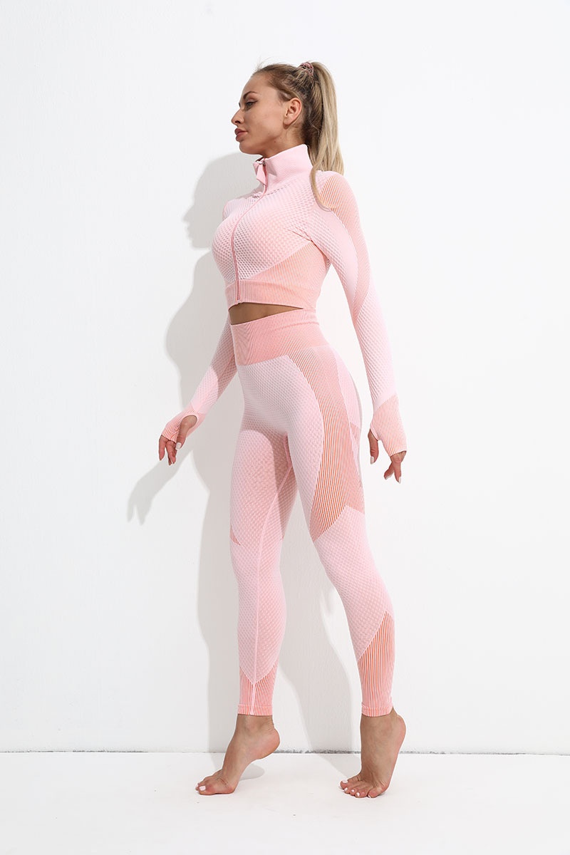 ActiveGo ActiveGo New Zipper Set European And American Style Autumn Winter Running Fitness Yoga Clothing Long Sleeve Women Plus Size_voghion.com