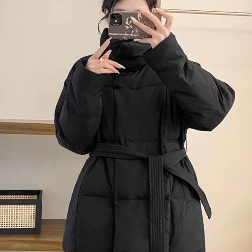 ChicShe Waist-Cinching Down Jacket For Women, Short Style, 2025 Winter New Thickened White Duck Down, Petite Slimming Elegant_voghion.com