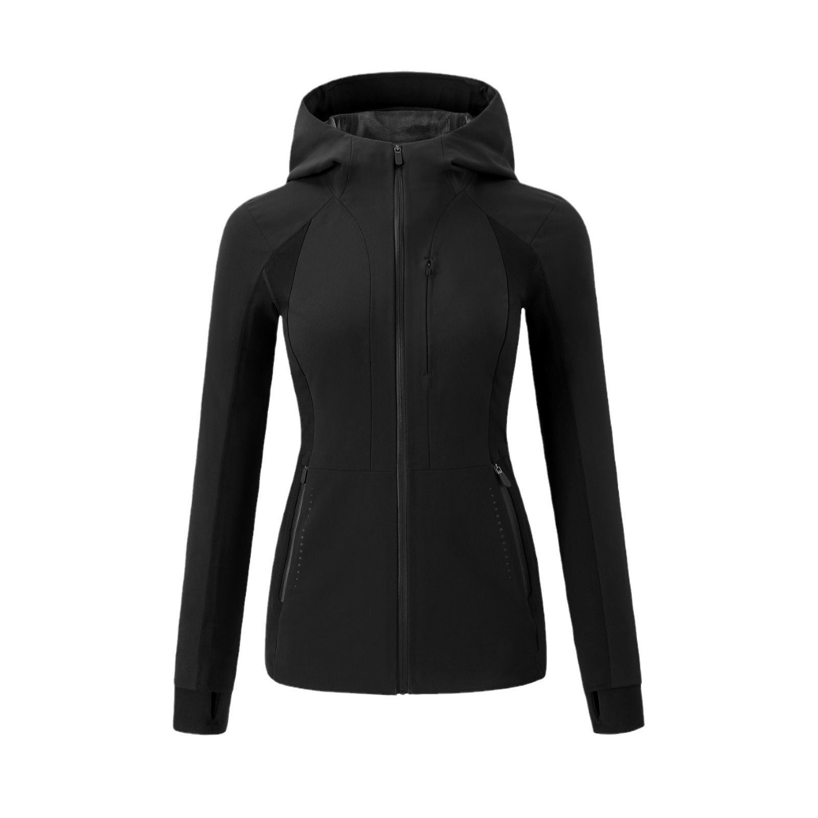 ActiveGo ActiveGo Winter LU Waterproof CrossChil Hooded Soft Shell Sports Jacket Fleece Lined Windbreaker With Reflective Night Vision_voghion.com