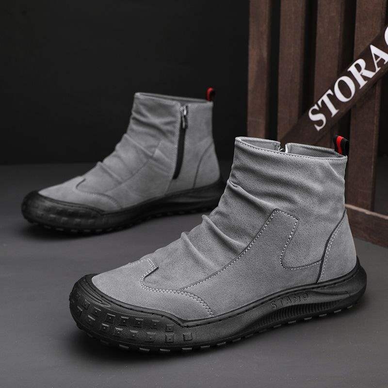 ShoeGlobe ShoeGlobe Automne 2025 Nouveauté Chaussures de travail pour hommes, résistantes à l'usure, antidérapantes, montantes, imperméables, idéales pour le sport et la randonnée_voghion.com