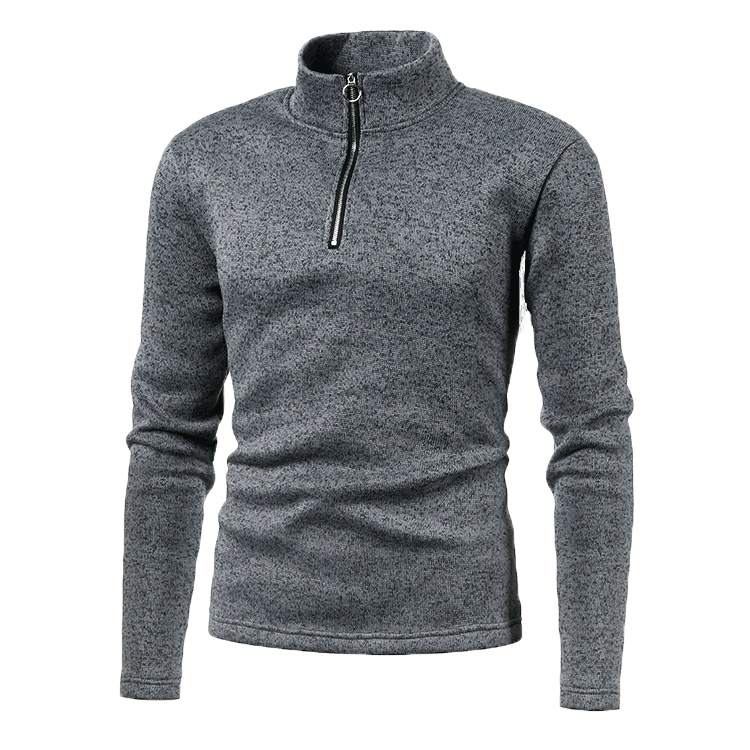 Winter-Sweatshirt für Jungen mit Reißverschluss, einfarbiges Hemd mit hohem Kragen, Herrenjacke_voghion.com