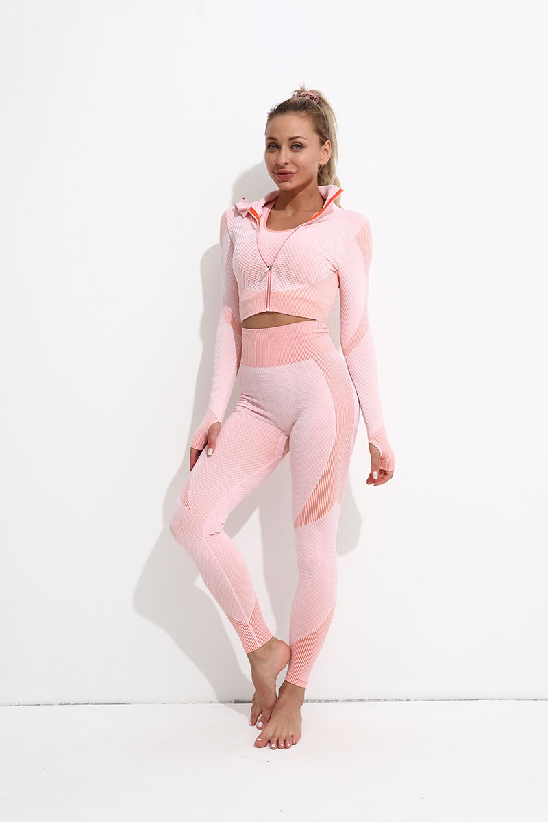 ActiveGo ActiveGo New Zipper Set European And American Style Autumn Winter Running Fitness Yoga Clothing Long Sleeve Women Plus Size_voghion.com