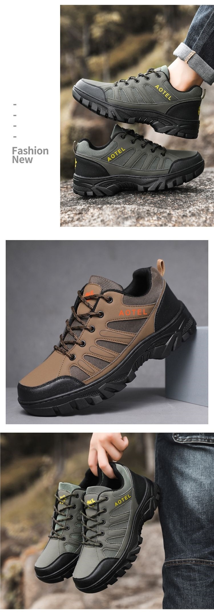 ShoeGlobe Vier-Jahreszeiten-Wanderschuhe, Outdoor-Sportschuhe, Freizeitschuhe, rutschfest, wasserdicht, atmungsaktiv, abriebfest, Trekkingschuhe_voghion.com