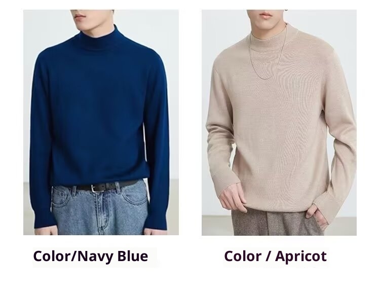 1 maglione a collo alto da uomo autunno inverno, vestibilità ampia, versatile, foderato in pile, spesso, bianco, da uomo, lavorato a maglia, con scollo medio_voghion.com