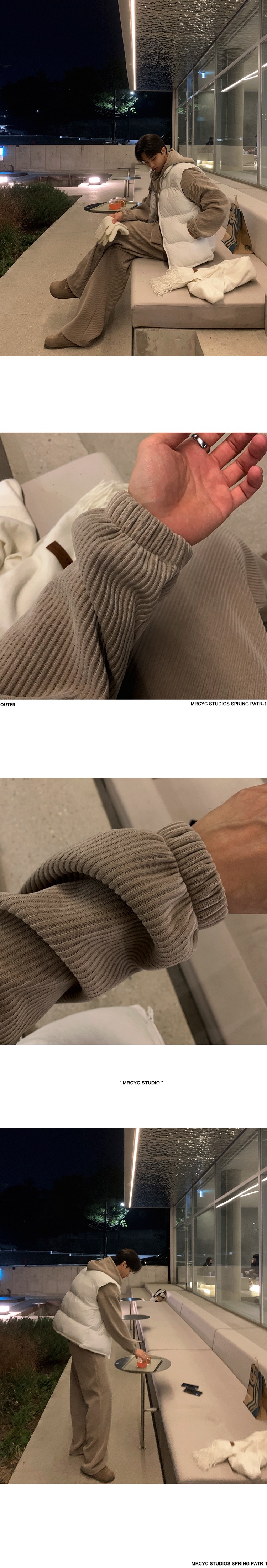 001 MYQ Herbst/Winter Freizeit-Sportanzug für Herren: Lockerer Kapuzen-Cardigan, drapierte, gerade geschnittene lange Hose_voghion.com