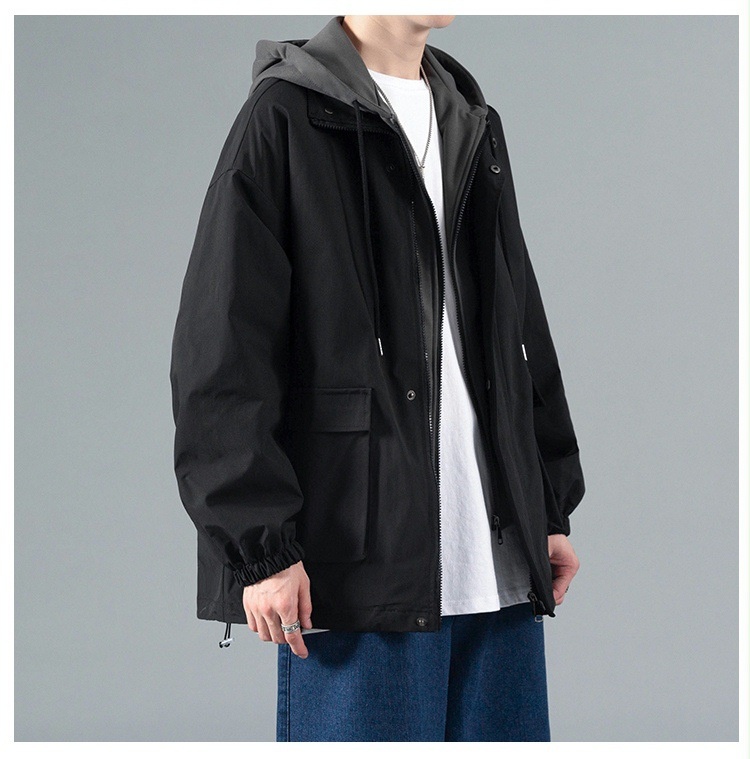 001 Herbstlicher zweiteiliger Herren-Windbreaker, lässiger Sportanzug mit lockerer Passform_voghion.com