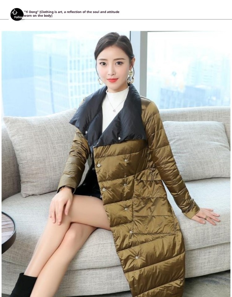 ChicShe Cross-Border Lightweight Down Jacket For Women, White Duck Down, 2024 Winter New Mid-Length Double-Sided Over-the-Knee_voghion.com