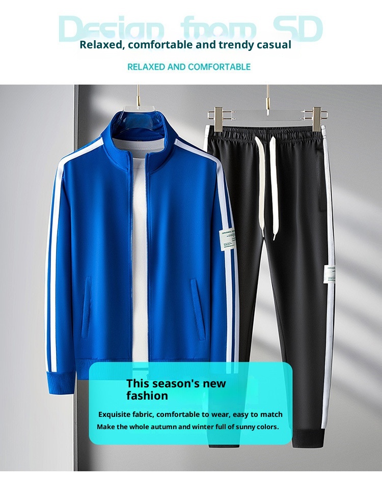 001 Sports Suit Spring And Autumn New Cardigan Sweatshirt Jacket Casual Men's Plus Size Factory Direct Sale_voghion.com