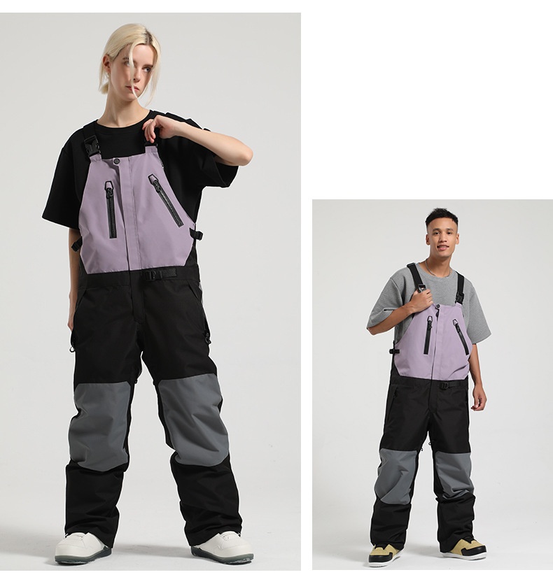 Salopette de snowboard femme style 001, coupe-vent, imperméable, respirante, vêtement de travail chaud pour l'extérieur, pantalon de ski une pièce pour homme._voghion.com