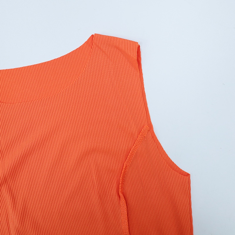 Robe moulante ChicShe 2023, style européen et américain, col rond, sans manches, couleur unie, coupe ajustée, collection été INS 025_voghion.com