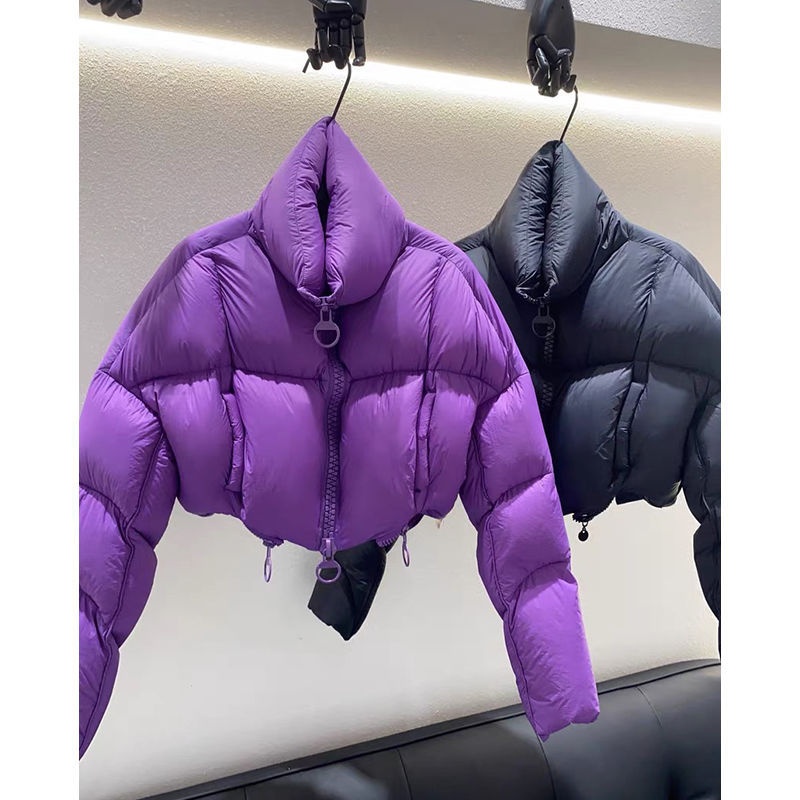 ChicShe Fashion Winter New Floral Roll Niche Designer Light Duck Short Thickened Down Jacket For Petite Women_voghion.com