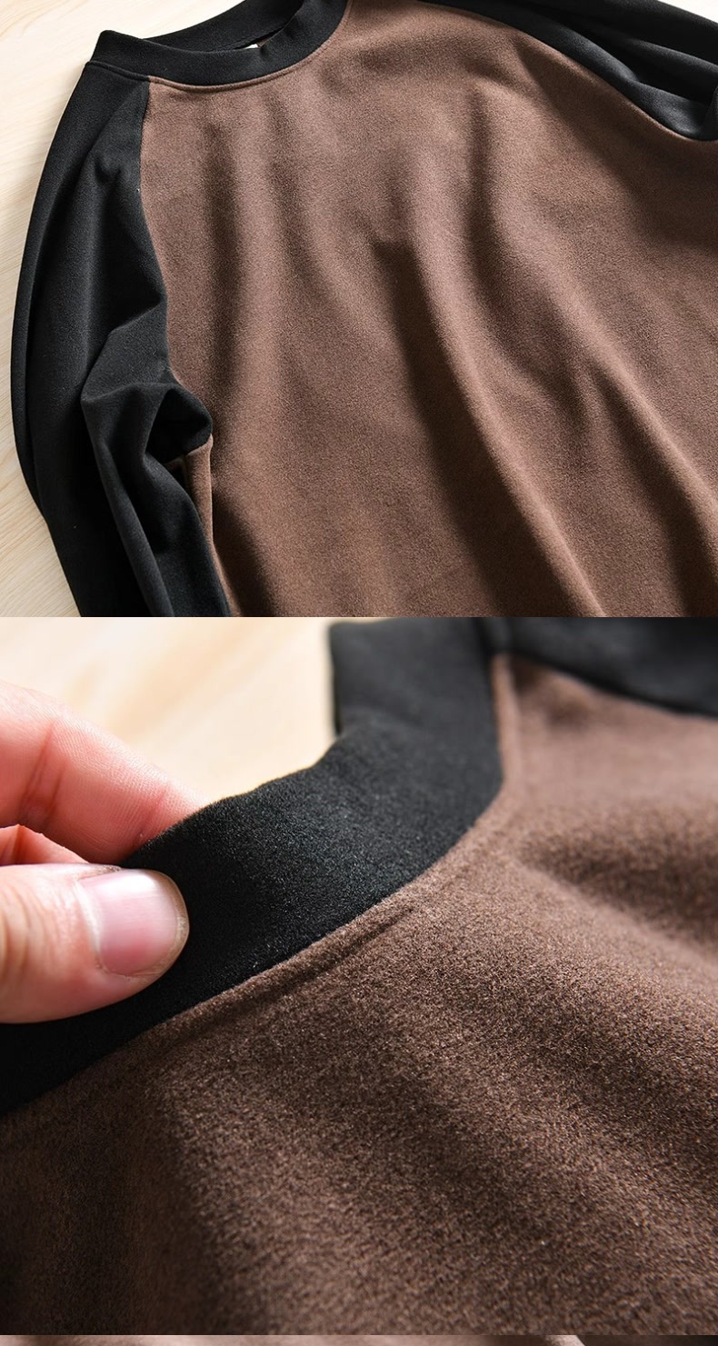 Jungen-Doppelseitiges Thermofleece-Raglan-Langarmshirt für Herren, warmes Patchwork-Farbblock-Shirt für Herbst und Winter_voghion.com