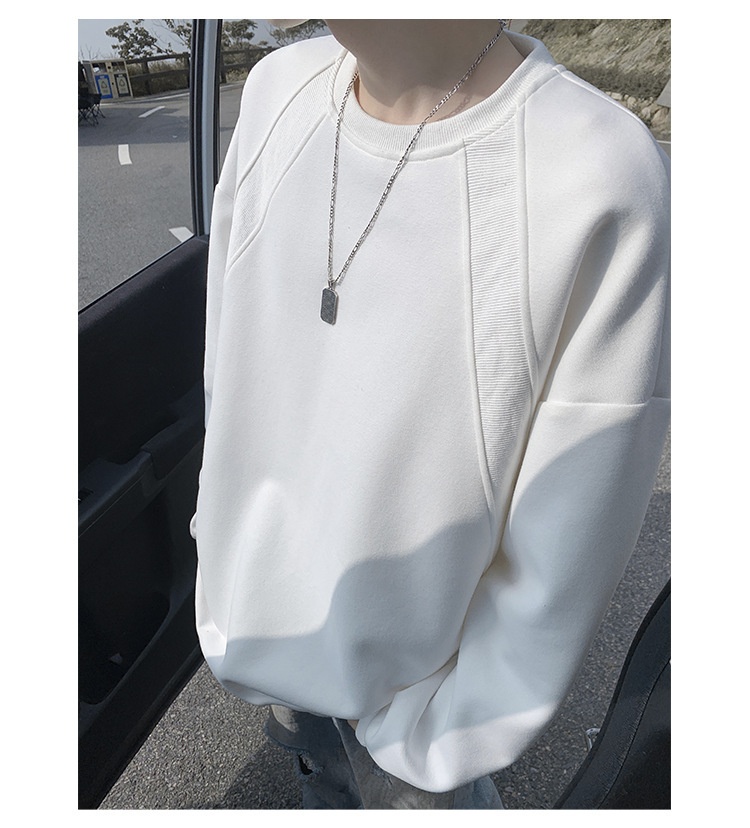 Sweat-shirt ample et épais pour homme, style américain, col rond, coupe classique tendance, idéal pour le printemps et l'automne._voghion.com