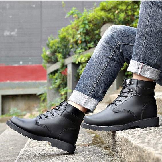 ShoeGlobe Outdoor High-Top Militärtrainings-Taktik-Wanderschuhe Martin Herren Sommer Arbeitsschuhe Warme Woll-Schneestiefel Damen_voghion.com