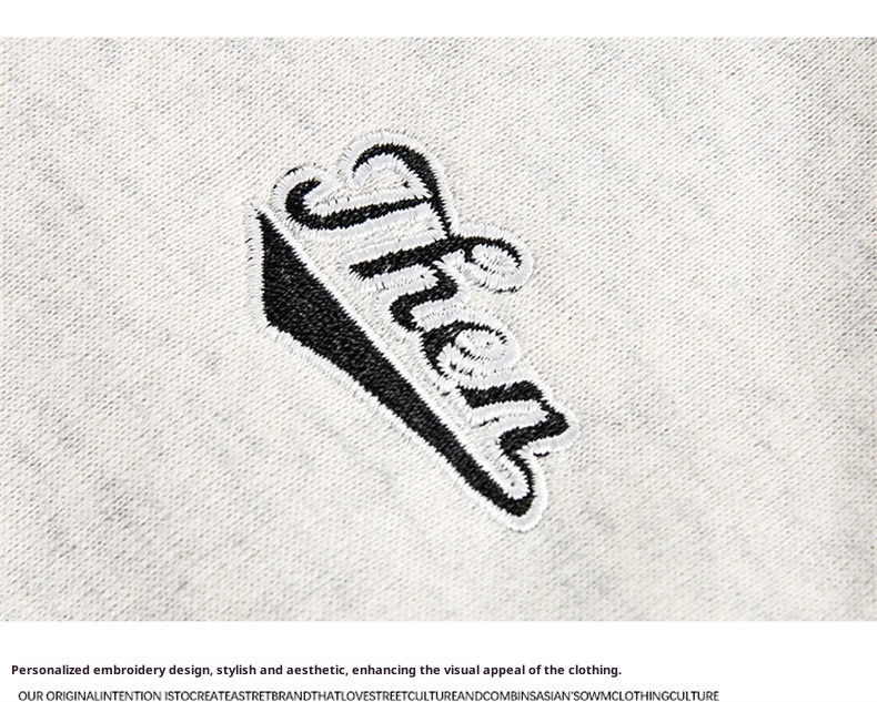 boy Boy Youth Heavy Loose Casual Sweatshirt American Style Trendy Oversize Embroidered Stand Collar Half-Zip Sports Top_voghion.com