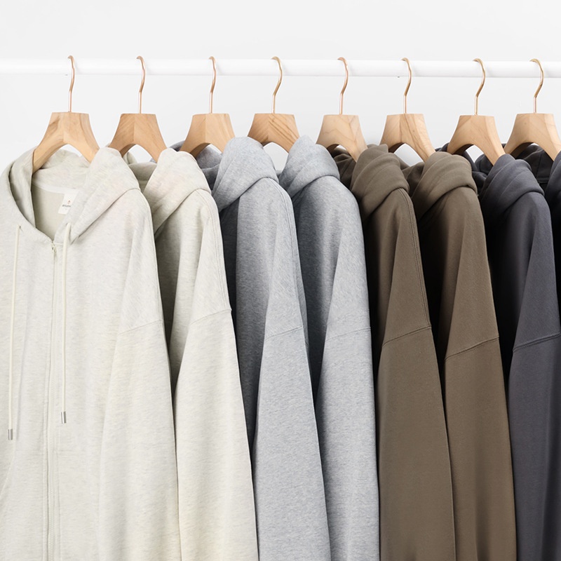 600g męska kurtka kardigan American Heavyweight Silver Fox Fleece, jesień-zima, pogrubiona i podszyta, jednolity kolor,_voghion.com