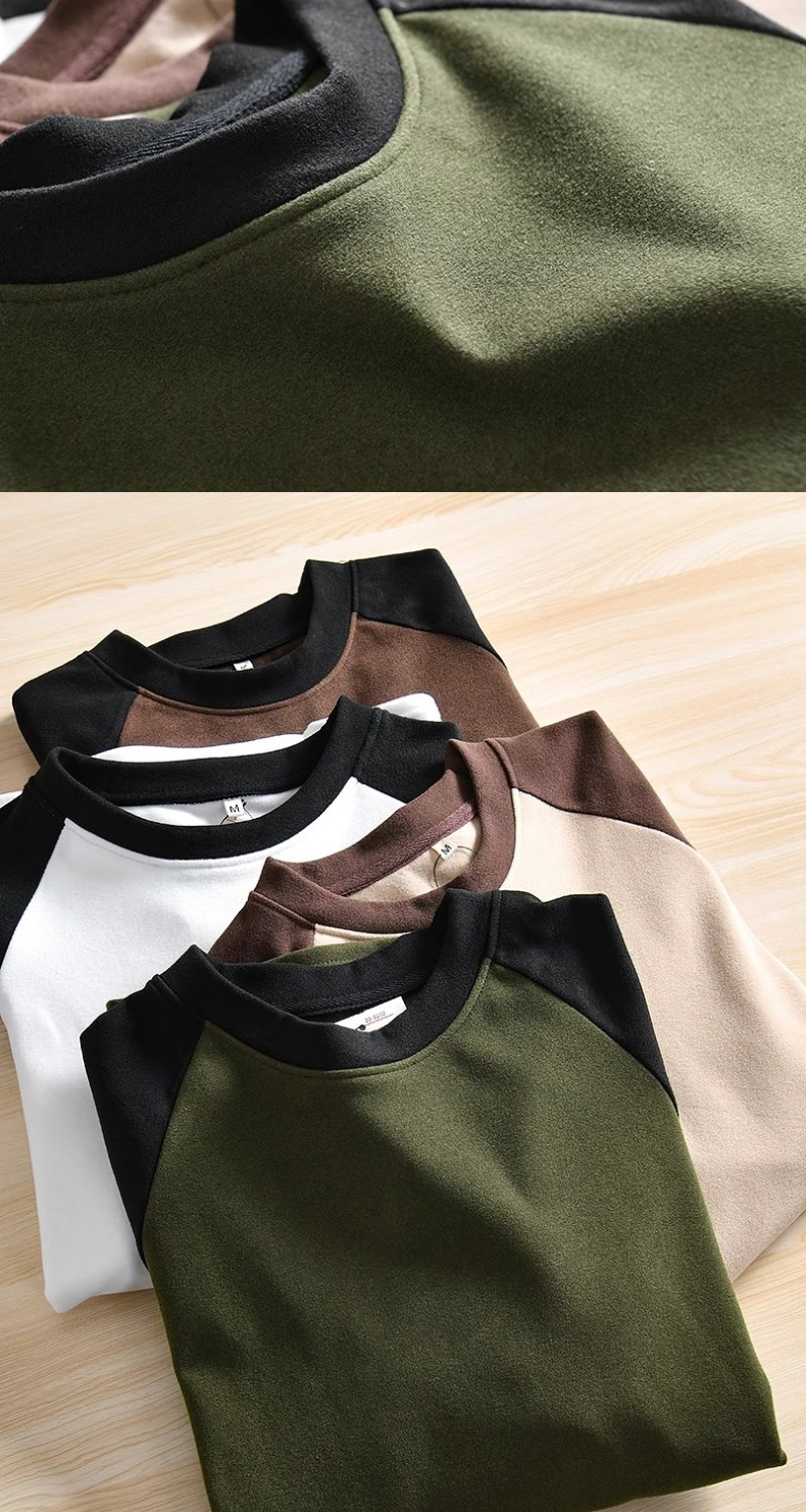 Jungen-Doppelseitiges Thermofleece-Raglan-Langarmshirt für Herren, warmes Patchwork-Farbblock-Shirt für Herbst und Winter_voghion.com