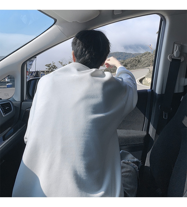 Sweat-shirt ample et épais pour homme, style américain, col rond, coupe classique tendance, idéal pour le printemps et l'automne._voghion.com