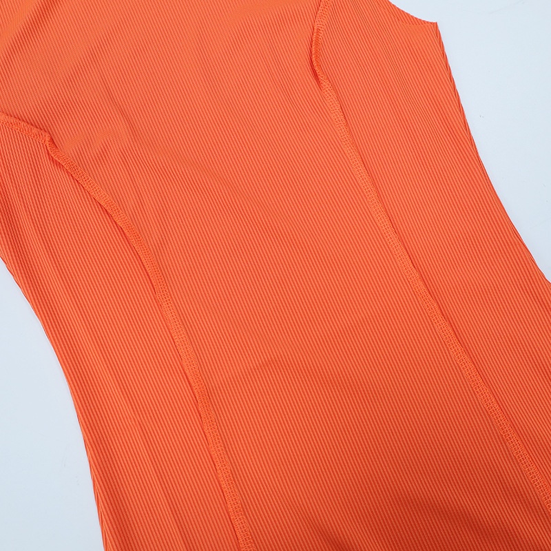 Robe moulante ChicShe 2023, style européen et américain, col rond, sans manches, couleur unie, coupe ajustée, collection été INS 025_voghion.com